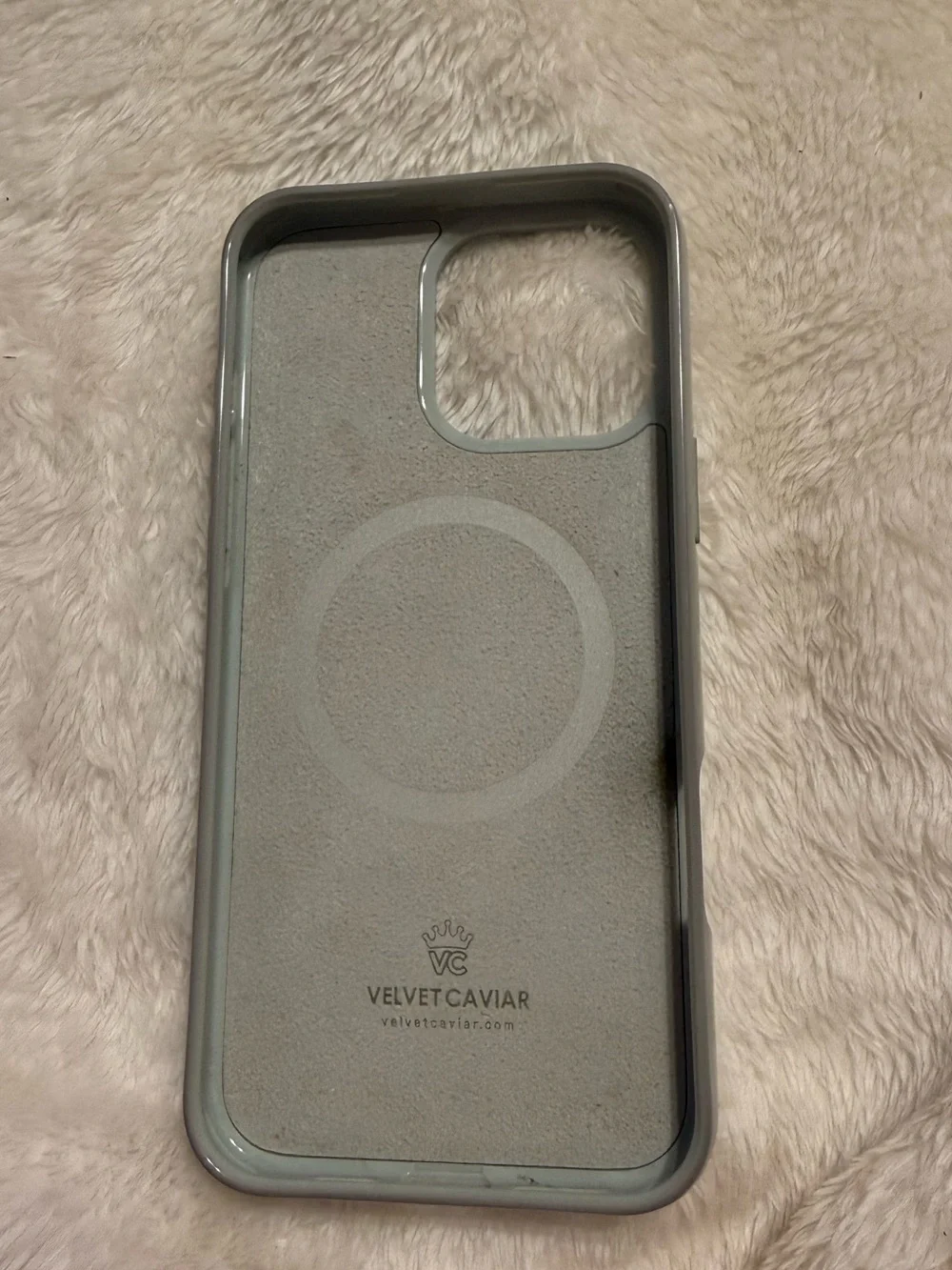 Velvet Caviar Light Gray Suede-Texture Phone Case